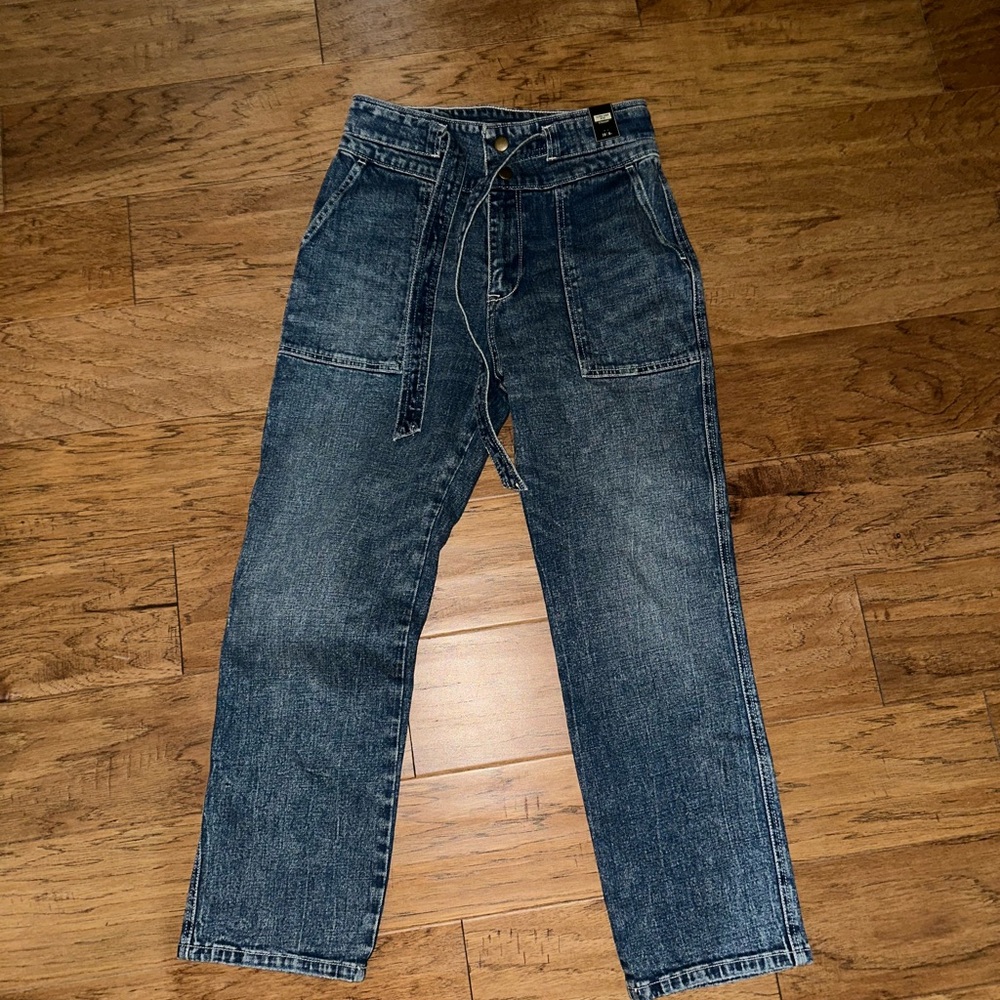 Abercrombie and fitch ultra high rise tie jeans size 6R new
